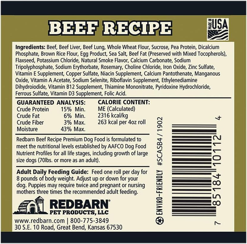 Redbarn Beef Roll for Dogs - 4 oz.