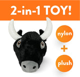 Spunky Pup Knucklehead Durable Plush & Chew Dog Toy - Bull