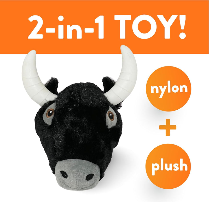 Spunky Pup Knucklehead Durable Plush & Chew Dog Toy - Bull