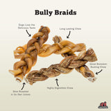 Redbarn All-Natural Braided Bully Sticks - 12"