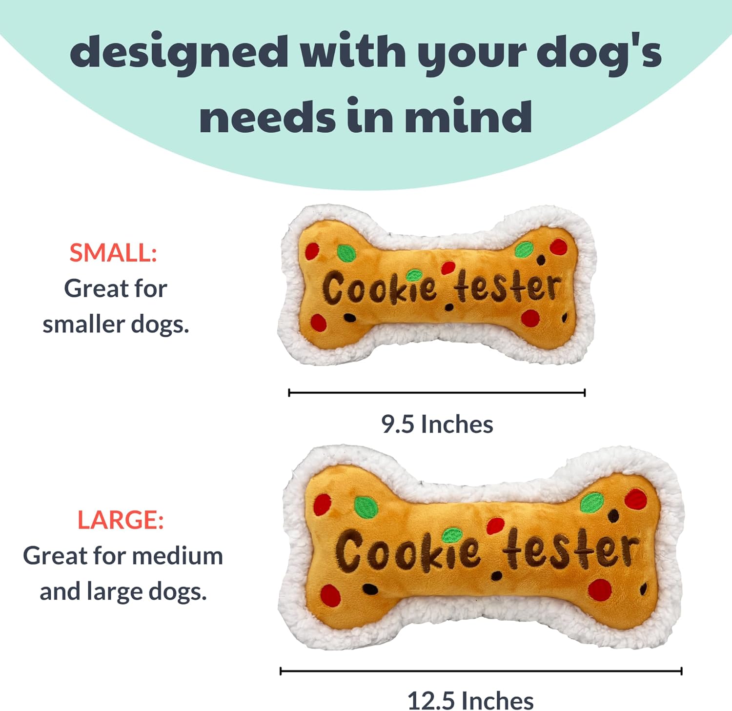 Huxley & Kent Cookie Tester Plush Dog Toy - Small