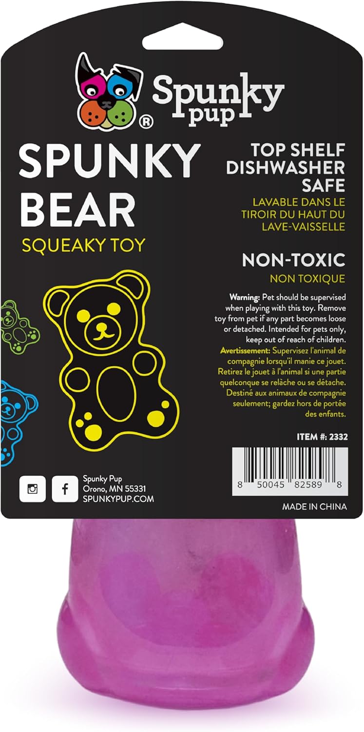 Spunky Pup Spunky Bear Interactive Dog Toy with Treats - Medium