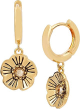 Coach Tea Rose Huggie Earrings - Gold-Plated