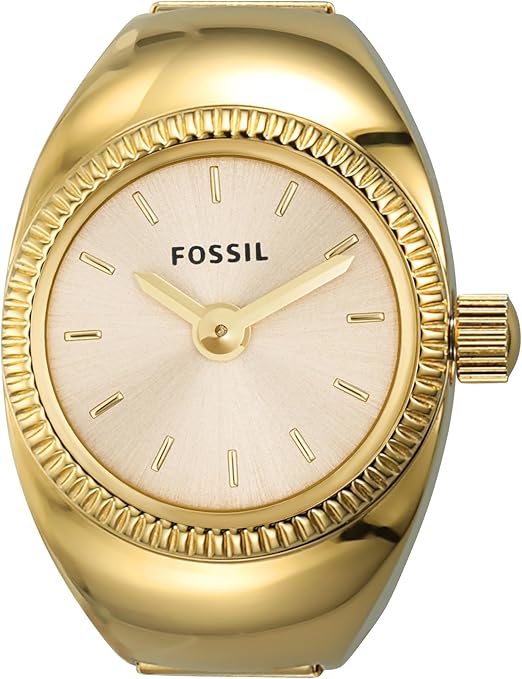 Fossil Womens Watch Ring with Two-Hand Analog Display