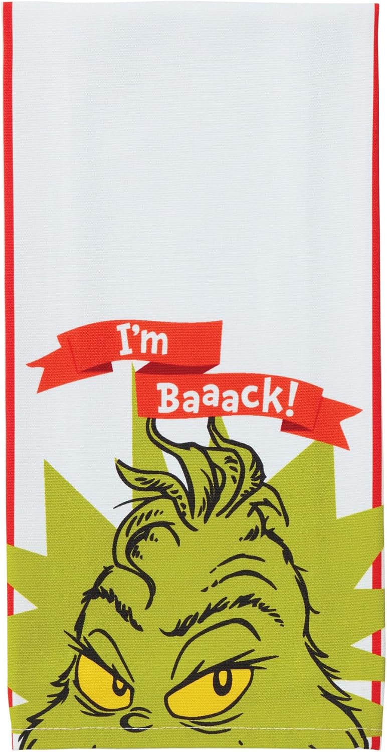 Enesco The Grinch I'm Back Tea Towel Dish Cloth