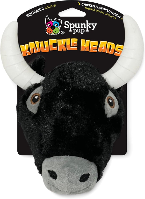 Spunky Pup Knucklehead Durable Plush & Chew Dog Toy - Bull
