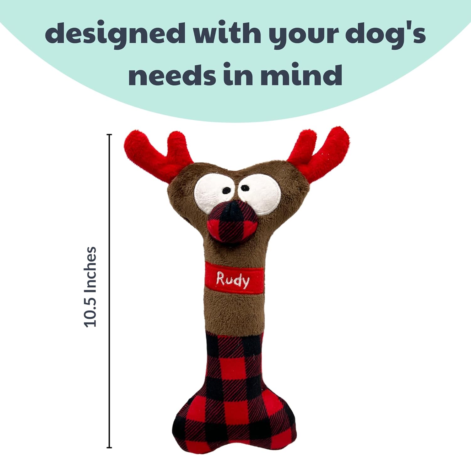 Huxley & Kent Reindeer Bone Plush Dog Toy