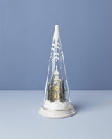 Lenox Lit Christmas Cone with Church Scene