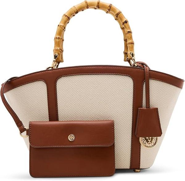 Anne Klein Small Bamboo Handle Tote Handbag
