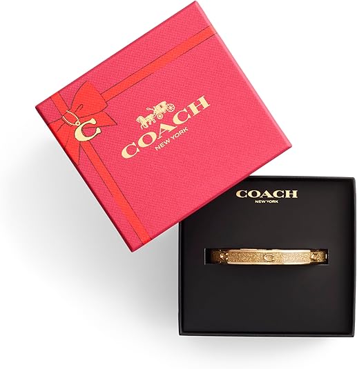 Coach Signature C Glitter Bangle Bracelet - Gold Plated