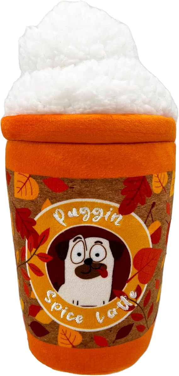 Huxley & Kent Puggin Spice Latte Plush Dog Toy - Large