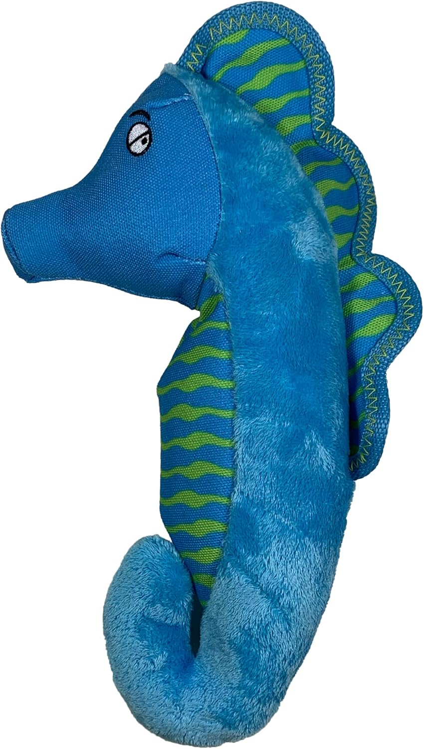 Spunky Pup Clean Earth Plush Dog Toy - Sea Horse