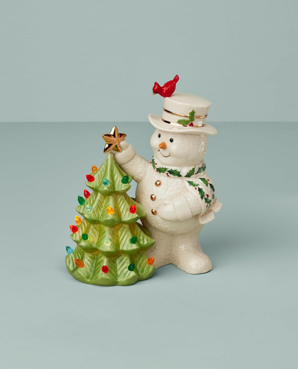 Lenox Happy Holly Days Snowman Lit Figurine