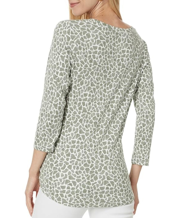 Tommy Bahama Womens Ashby Isles Safari Spots 3/4-Sleeve T