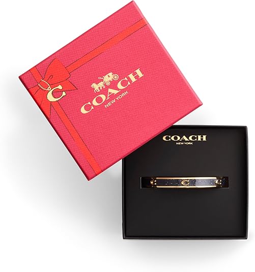 Coach Signature C Glitter Bangle Bracelet - Gold Plated