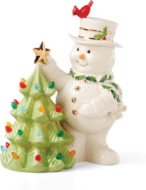 Lenox Happy Holly Days Snowman Lit Figurine