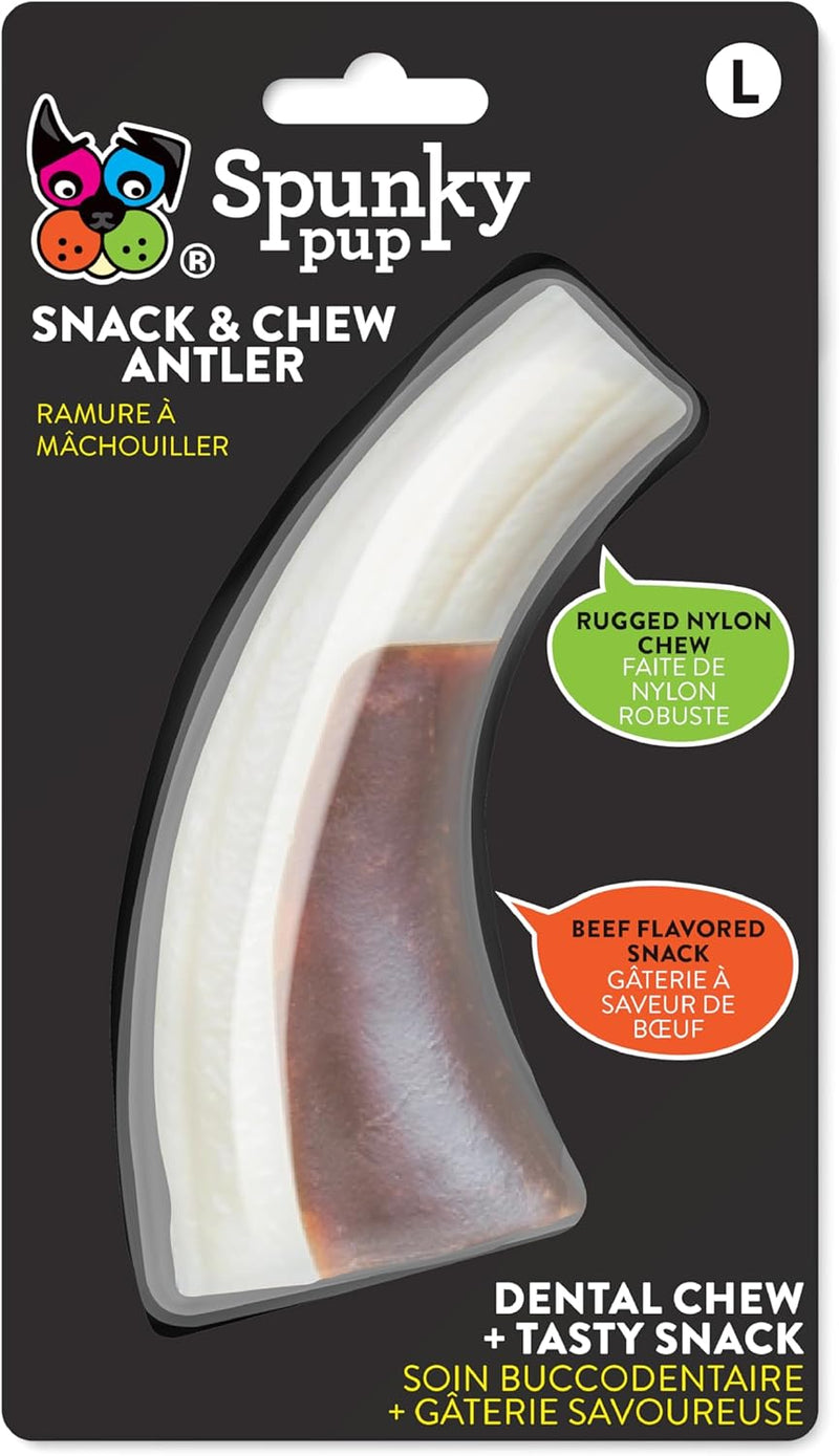 Spunky Pup Snack & Chew Antler Flavored Dog Chew Toy