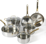Martha Stewart Castelle Stainless Steel Non-Toxic Cookware Set - 10 Piece