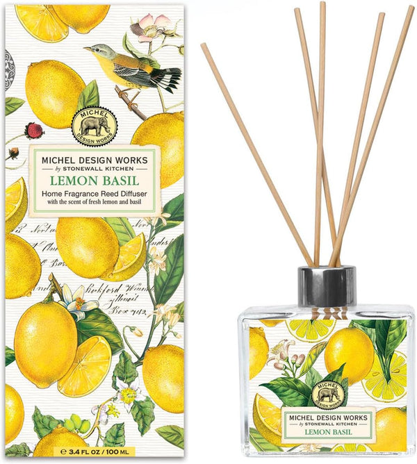 Michel Design Works Lemon Basil Home Fragrance Reed Diffuser