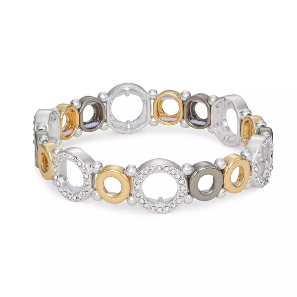 Nine West Tri-Tone Circle Stretch Bracelet