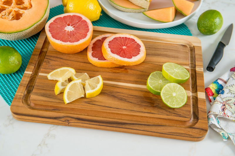 Lipper International Medium Teak Edge Grain Cutting Board