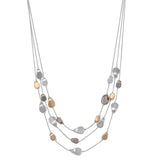 Nine West Tri-Tone Pear Multirow Necklace