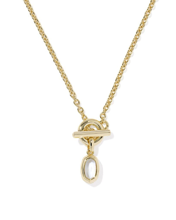 Kendra Scott Mini Elisa Toggle Pendant Necklace - Ivory Mother Of Pearl