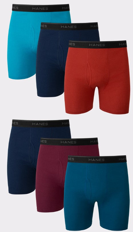 Hanes Mens 6 Pack Cool DRI Moisture Wicking Boxer Briefs ShopCGX