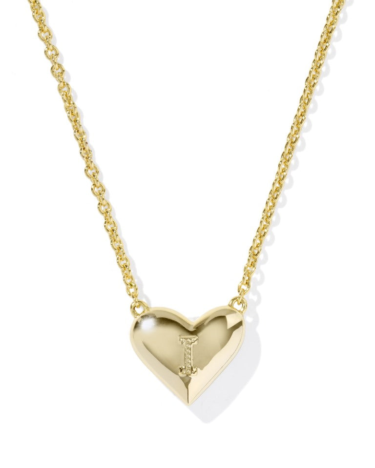 Kendra Scott Heart Letter I Gold Ivory Mother of Pearl Short Pendant Necklace