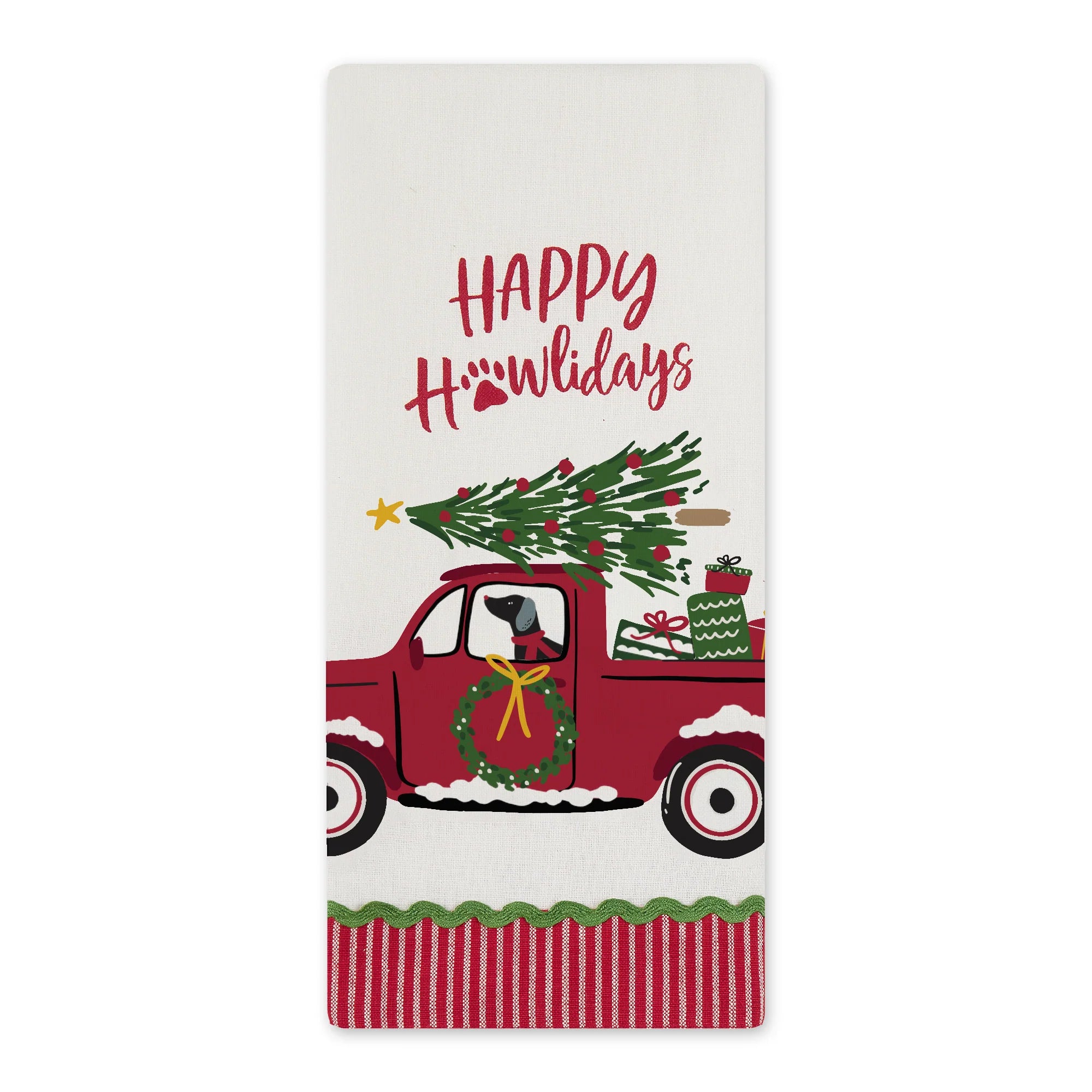 Design Imports Happy Howlidays Embellished Dishtowl