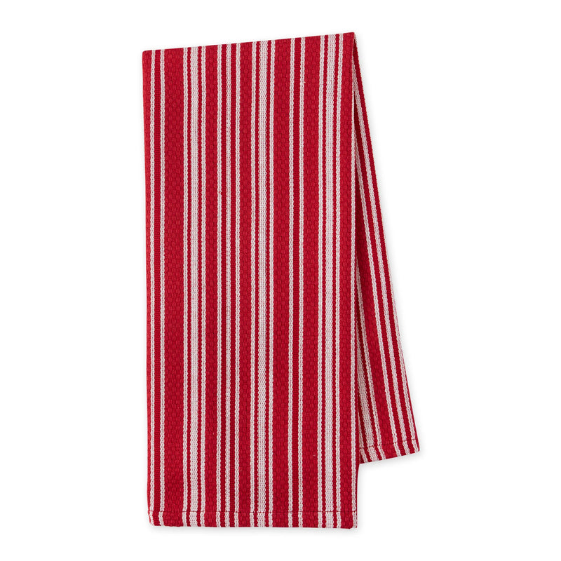 Design Imports Red Cider Classic Stripe Heavyweight Kitchen Towels