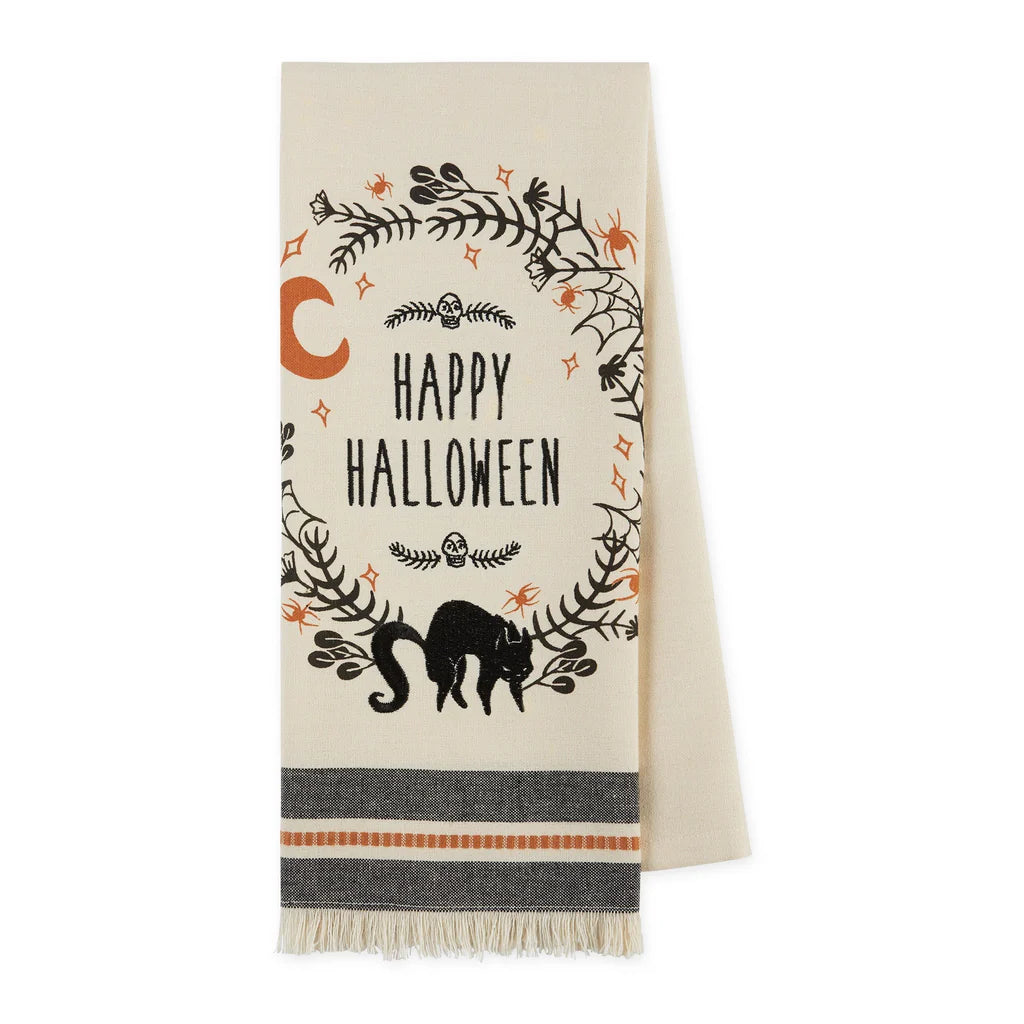 Design Imports Happy Halloween Highly Embellished Dishtowel