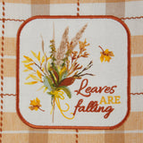 Design Imports Leaves Are Falling Embellished Dishtowel