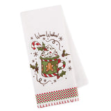 Design Imports Warm Wishes Hot Cocoa Embellished Dishtowel