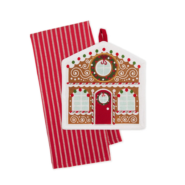 Design Imports Gingerbread House Potholder Gift Set