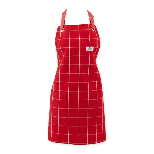 Design Imports Red Cider Windowpane Apron