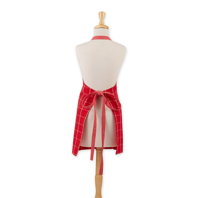 Design Imports Red Cider Windowpane Apron