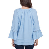 Ruby Rd. Womens Clip Dot 3/4 Sleeve Top