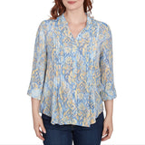 Ruby Rd. Womens Roll Tab 3/4 Sleeve Top