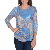 Ruby Rd. Womens 3/4 Sleeve Knit Top