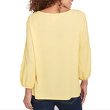 Ruby Rd. Womens Scoop Neck Lace Trim 3/4 Sleeve Top