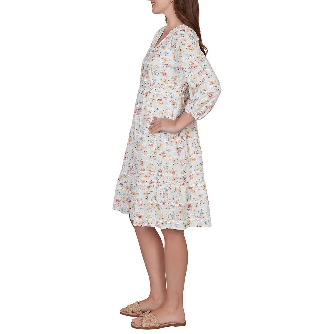 Ruby Rd Dresses Ruby Rd. Womens Embroidered Floral Peasant Dress – ShopCGX