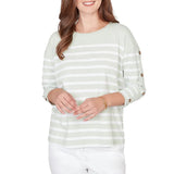 Ruby Rd. Womens Yarn Dyed Stripe Knit Top