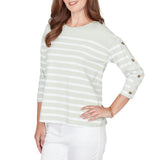 Ruby Rd. Womens Yarn Dyed Stripe Knit Top