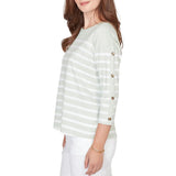 Ruby Rd. Womens Yarn Dyed Stripe Knit Top