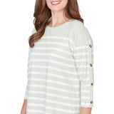 Ruby Rd. Womens Yarn Dyed Stripe Knit Top