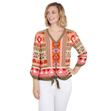 Ruby Rd. Womens Tie Front Top
