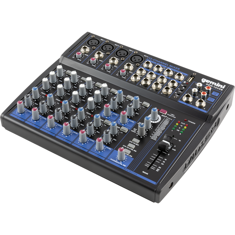 Gemini Compact 12 Channel USB and Bluetooth Mixer