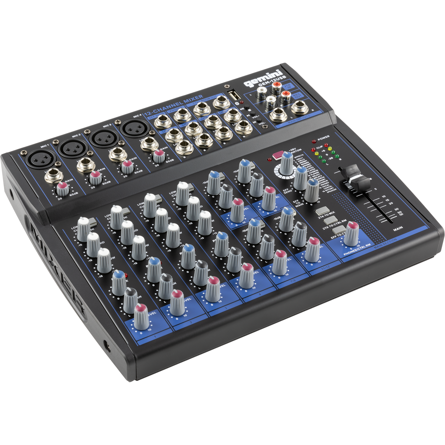 Gemini Compact 12 Channel USB and Bluetooth Mixer