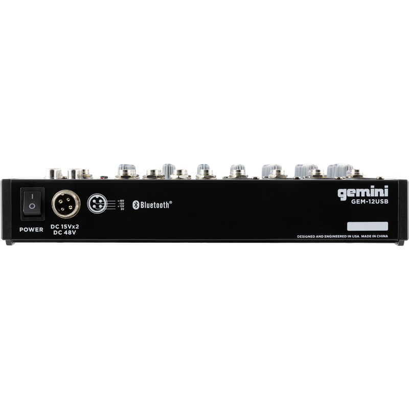 Gemini Compact 12 Channel USB and Bluetooth Mixer